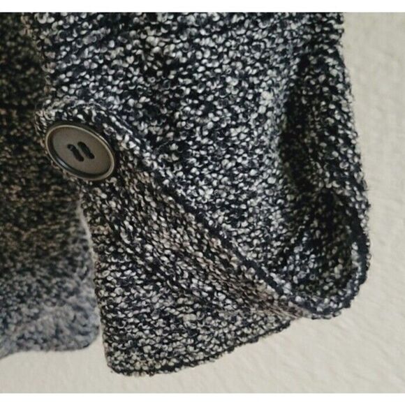 Free People Slouchy Moto Jacket - Belted Trench Pea Coat Black marled SMALL - Picture 6 of 11